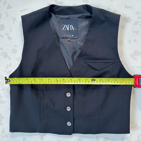 Zara Crop Vest Top Black - Size M - Picture 5 of 7